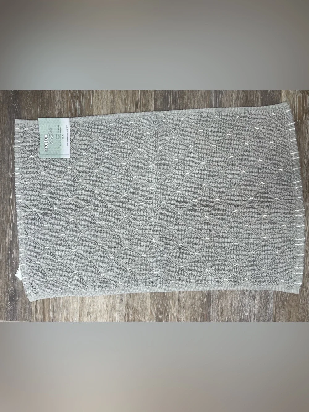 Brand New-Martex Restore Diamond Geometric Bath Rug with Non-Skid Backing